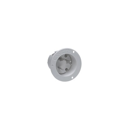 Woodhead Locking Inlet, L6-30R, 30 A, 250V AC, 2 Pole, Flush Mount 2848MB